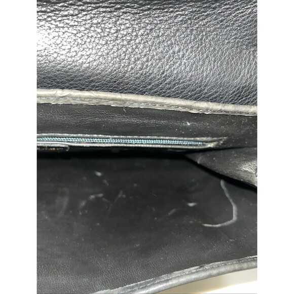 GIANFRANCO LOTTI Black Italian Textured Leather Evening Shoulder Bag Purse Chain - Picture 9 of 9